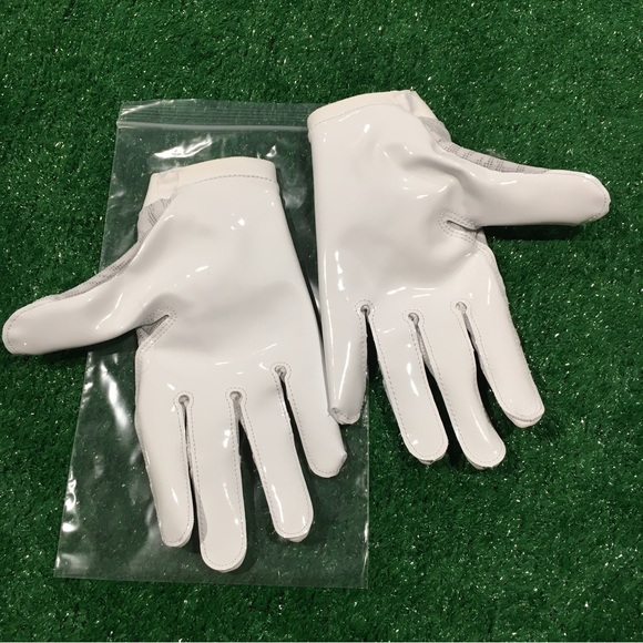 NEW NIKE VAPOR KNIT 4.0 WR FOOTBALL GLOVES LARGE WHITE SOLID PALMS - Picture 3 of 5